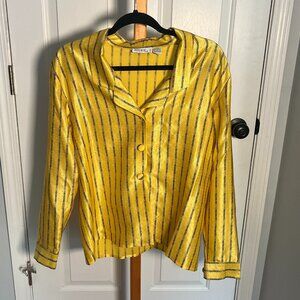 Vintage Spitalnick 100% Silk Button Up Collared Blouse Womens Size 12
